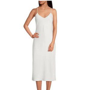 NWOT Gianni Bini Harper Satin V-Neck Sleeveless Ivory Bridal Slip Midi Dress